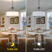 20Inches Drum Chandeliers, 5-Light Modern Farmhouse Pendant Light Fixture with White Linen Fabric Shade, Black round Adjustable Hanging Lights for Dining Room Bedroom Kitchen Foyer Entryway