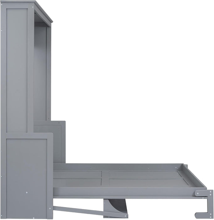 Gray Queen Murphy Bed With PremiumSolidWood Finish