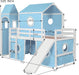 Twin CastlePlayhouse CobaltBlue Loft Bed With Slide
