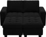 Velvet Modular Sectional Sofa Couch with Storage Convertible Sectional Sleeper Sofa Couch Bed Set with Reversible Chaise Black