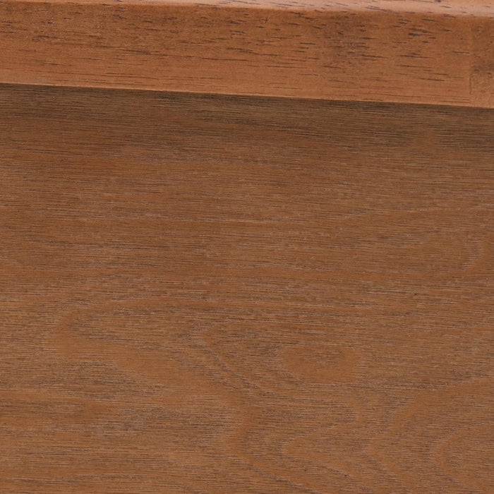 Eridian Walnut Brown Finished Wood and Natural Rattan Full Size Platform Bed