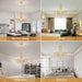 Gold Round Luxurious Crystal Chandelier Six Luminaires