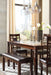 Bennox Dining Room Table and Chairs with Bench (Set of 6), Brown