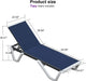 Lounge Chair Outdoor Set of 2 Chaise Lounge W/Wheel, Navy Blue