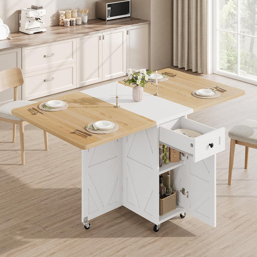 Foldable Dining Table FortySevenInch Wheels Durable