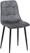 Grey Velvet Dinner Chairs Set of 4, Modern Armless Dining Side Chairs with Metal Legs for Kitchen Living Room Vanity