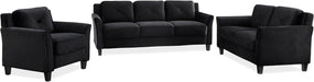 57" Black Loveseat - Harrington