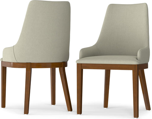 Stephanie Contemporary Dining Chair (Set of 2) in Natural Linen Look Fabric, Fully Assembled for the Dining Room