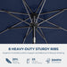 9FT Solar Patio Umbrella, 45° Easy Tilt Outdoor Table Umbrella