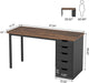 Industrial Rustic Brown FortySevenInch Computer Desk Storage
