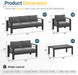 Aluminum Patio Furniture Set Oversized Patio Sectional Sofa for Seasons