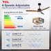 52 Inch Walnut Ceiling Fan Silent Wireless Controller