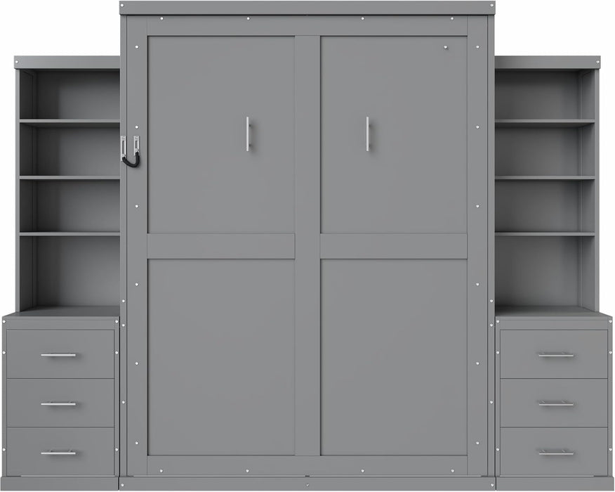 Gray Murphy Cabinet Bed Space Saving StorageDrawers