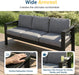 Aluminum Patio Furniture Set for All Weather, Oversized Metal Outdoor Furniture Set with 27.5" Deep Seat and 10" Back Cushion, Patio Conversation Sets with Wide Armrest, Light Gray