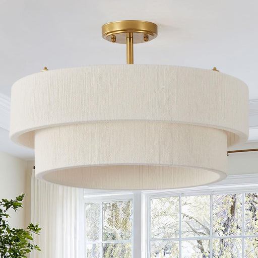 White Boho Chandelier 20-Inch Large