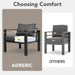 Aluminum Outdoor Patio Furniture Set 4 Pieces Dark Gray