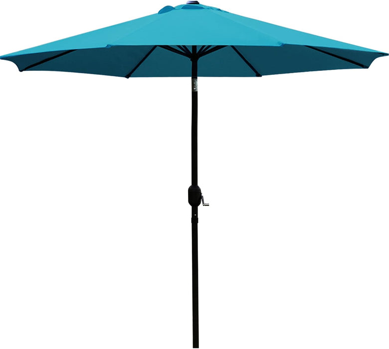 9' Patio Umbrella Outdoor Table Umbrella with 8 Ribs Teal Blue