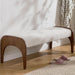 Modern 51" Wide Ottoman Bench, Long Entryway Bedroom Bench with Solid Wood Legs and Sherpa Upholstered Dining Bench Storage Bench for Living Room Indoor, Kitchen, Beige