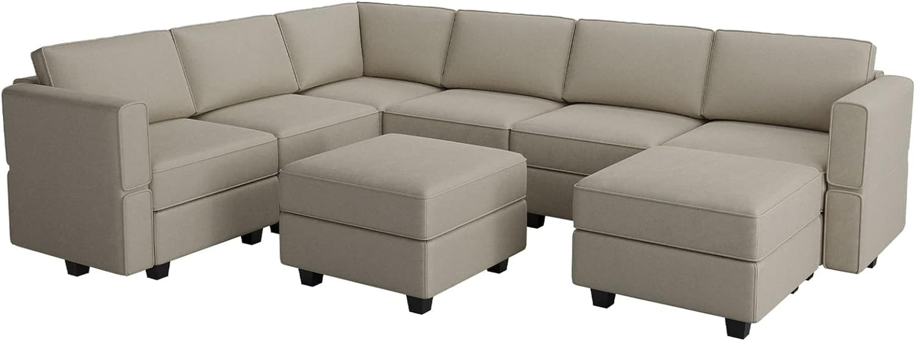 Oversized Velvet U-Shaped Sectional Sofa with Storage