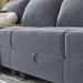 Modern Loveseat Polyester Fabric Loveseat Sofa for Small Space Modular Sofa with Storage Seat, Bluish Grey