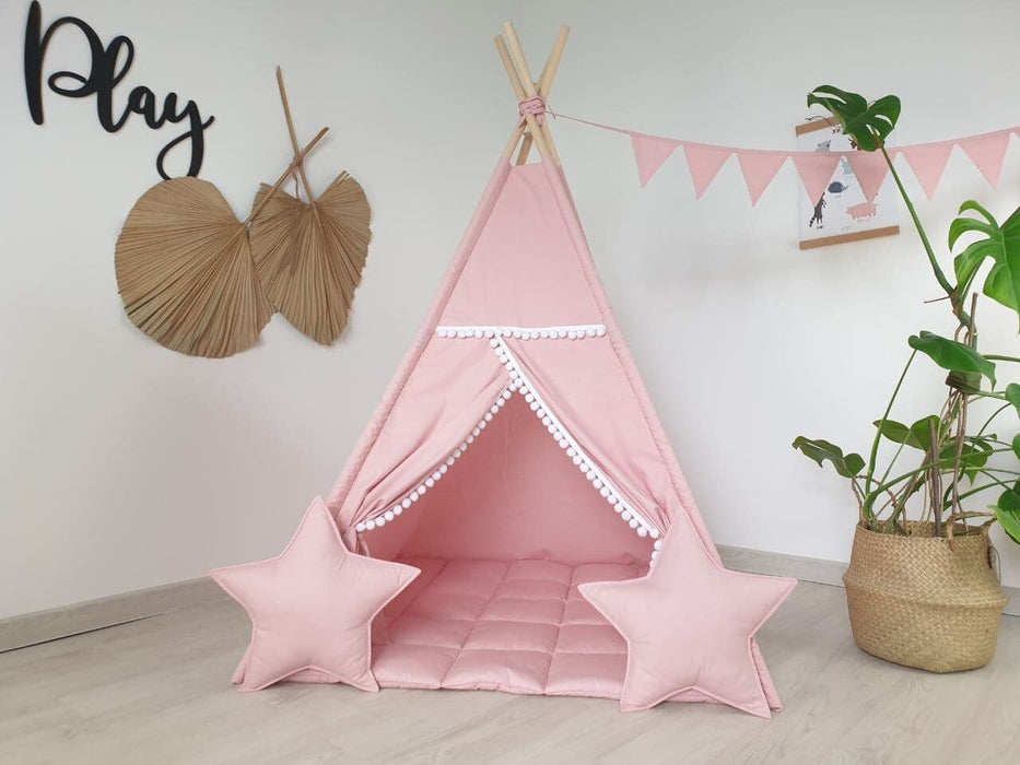 Toddler Teepee Tent Teepee Tent , Playhouse for Kids , Kids Playhouse , Indoor Playzone , Neutral Teepee Print , Pink Baby Girl Style Teepee