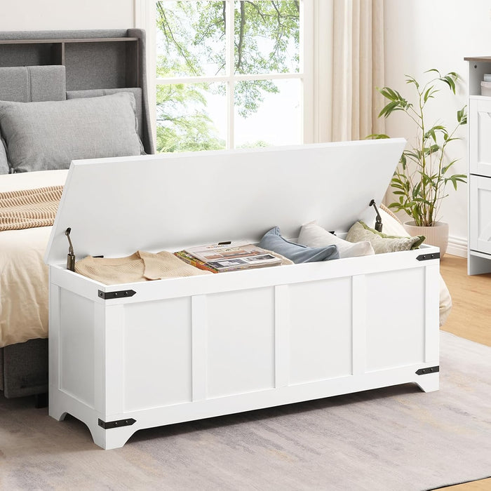 Premium White Storage Chest 47.2 Inches Contemporary