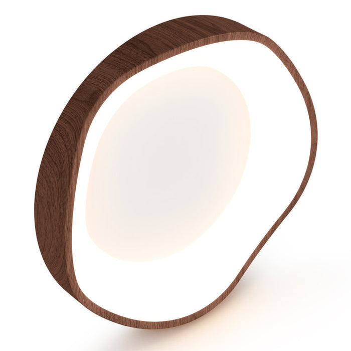 24W Modern LED Mount Ceiling Light with Wood Pattern and Metal Frame