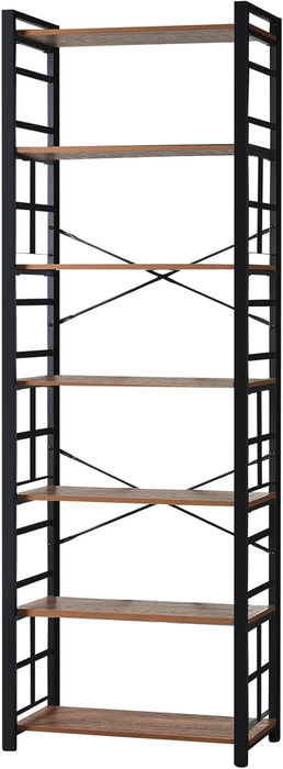84 Inch Tall IndustrialGrade Bookcase Rustic Brown