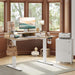 Standing Desk with Two Drawers, Stand up Standing Desk Adjustable Height, Electric Sit Stand Table with Storage Shelf and Splice Board, 55 * 24 Inch, Maple