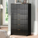 Fluted 6 Drawer Dresser for Bedroom,47'' Tall Chest of Drawer W/Gold Handle