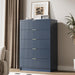 47" Tall Fluted 5-Drawer Dresser for Bedroom, Blue
