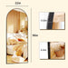 56"X21" Arched Full Length Mirror Floor Mirrors with Aluminum Alloy Frame Free-Standing Wall Mounted Floor Mirrors or Large Dressing Mirror, Black Mirror Full Length