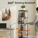 6 Tier Rotating Bookshelf Tower, 360° Revolving Spinningbookcase