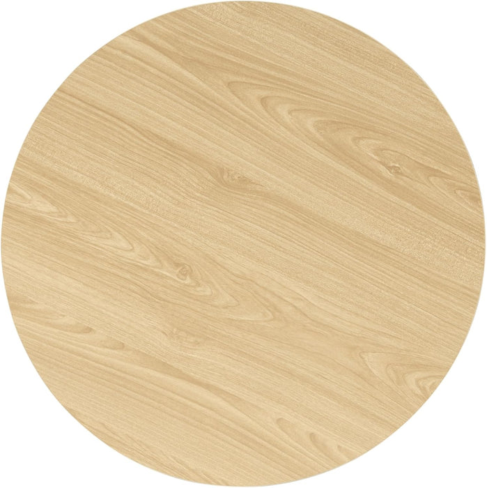 Storage Ottoman with Wood Top - Light Gray Textured Woven