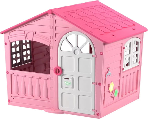 Playhouses, House of Fun Playhouse for Kids – Indoor Outdoor – Working Door and Windows – Pink and White Candy Floss Color