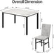 Dining Room Table Set 5 Piece Dining Table Set Marble Dining Table 4 Chair Dining Table Set for Kitchen Living Room Breakfast Small Spaces (White & Grey)