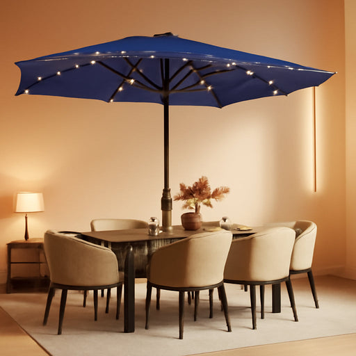 13Ft Patio Umbrella with Led Lights, Rectangle Outdoor Umbrella