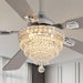 52" Crystal Chandelier Ceiling Fan with Lights - (Glam, Chrome)