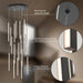 Black 19Inch LED Chandelier Ceiling Fixture Elegant