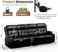 Recliner Sofa, Massage Reclining Sofa 4 Seater Sets Heavy Weight Capacity, RV Loveseat Clearance with Storage, Cup Holders, Wall Hugger Couches for Living Room