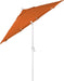 12-Year-Non-Fading, 9Ft Premium Sunbrella Patio Umbrella, Hand-Crank, Button-Tilt, White Frame, Tuscan Fabric