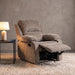 Manual Single Lounge Recliner Chair with Adjustable Backrest, Khaki