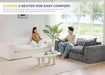 76-Inch Upholstered Premium Bean Bag Sofa DarkGrey