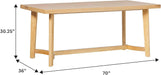 Modern Farmhouse Rustic Solid Oak Wood Rectanglular Dining Table for 6 - White Oak