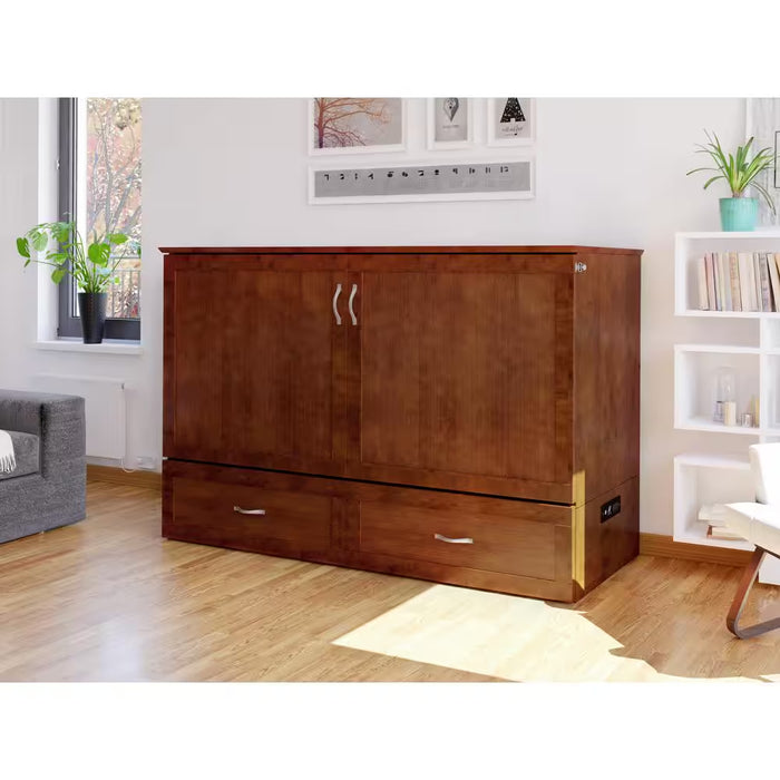 Hamilton Murphy Bed Chest Queen Walnut with Charging Station