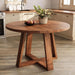 47 Inch round Dining Table for 4-6, Solid Wood Kitchen Table with Cross Base, Modern Kitchen & Dining Room Furniture, Farmhouse Accent Dinner Table for Kitchen Living Room, Light Brown