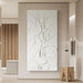 Abstract Textured Wall Art Hand Painted White Canvas Modern Oil Painting 58X29 Contemporary Minimalist Large Artwork Horizontal/Vertical Wall Decor