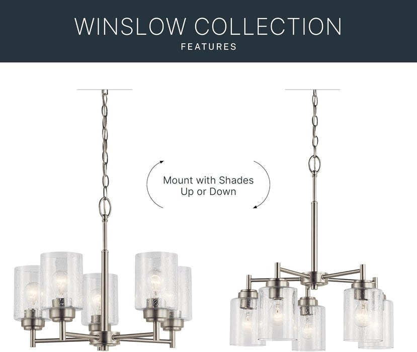 Winslow 19.75 Inch Brushed Nickel Chandelier Lighting