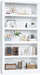 White Durable Five Tier 71Inch Adjustable Bookcase