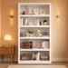 White Durable Five Tier 71Inch Adjustable Bookcase